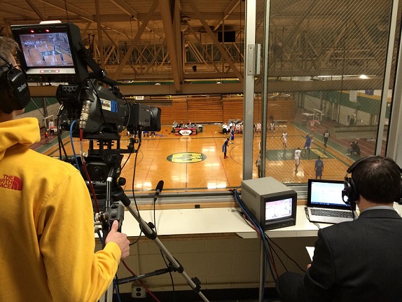 Racine Storm video broadcast booth.