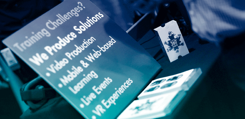 Close up of Brella’s booth display at 2018 Training Magazine Conference.